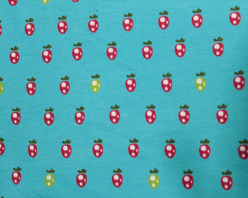 Berry Cotton Jersey on Turquoise