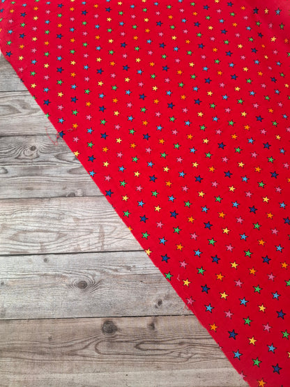 Stars On Red Cotton