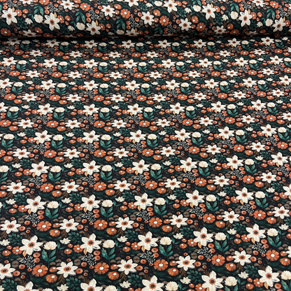 Autumn Flowers Cotton Jersey