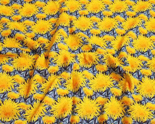 Yellow Floral Corduroy