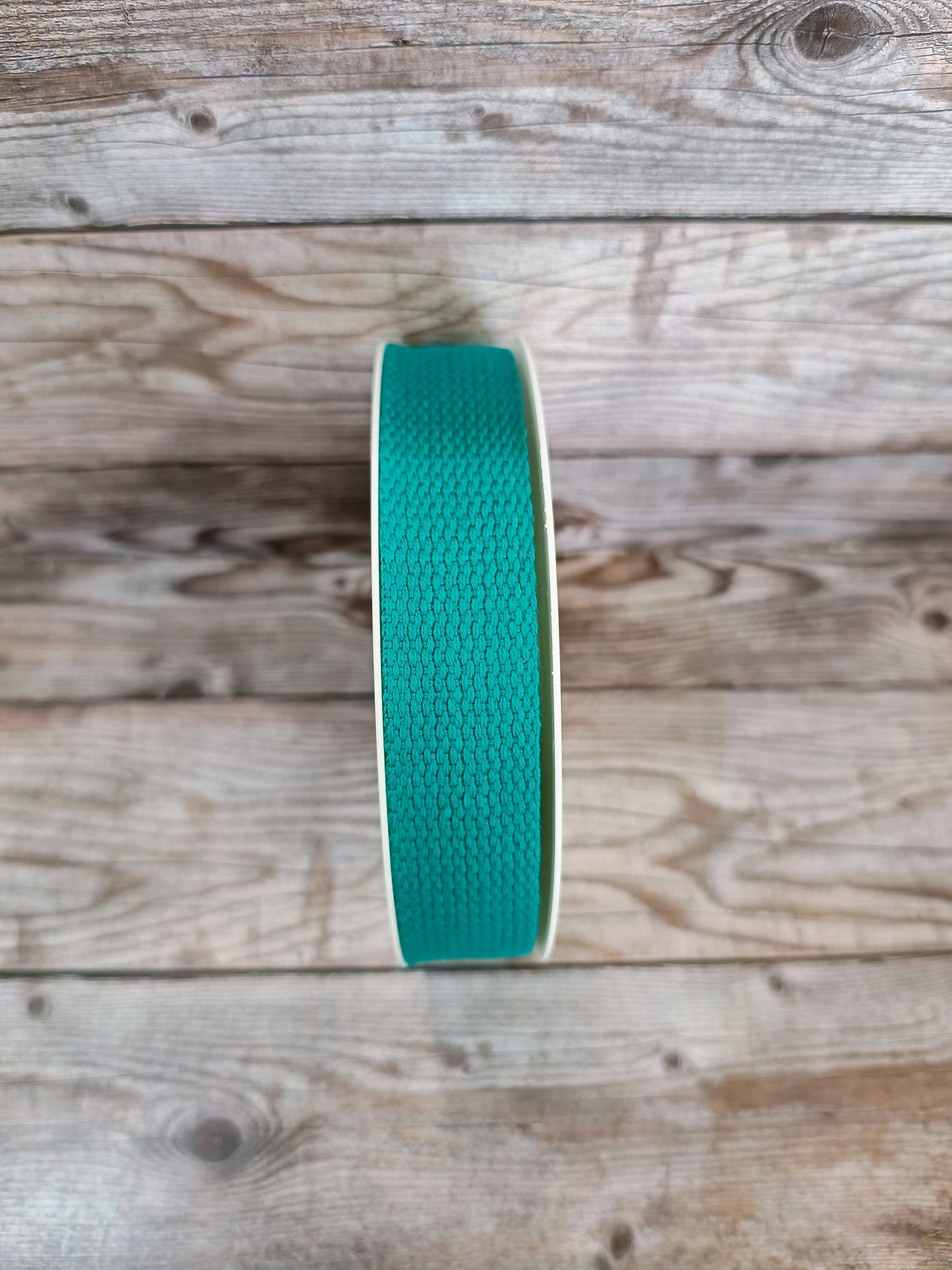 Jade Green Cotton Basket Weave Webbing 30mm