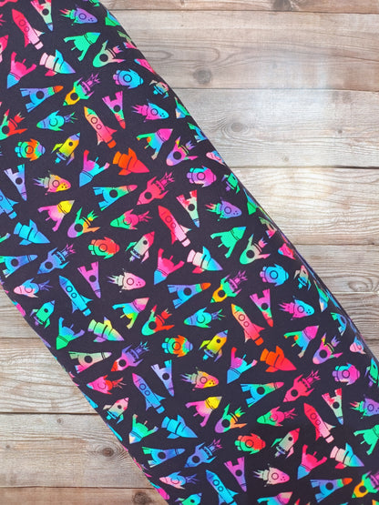 Neon Rockets Cotton Jersey