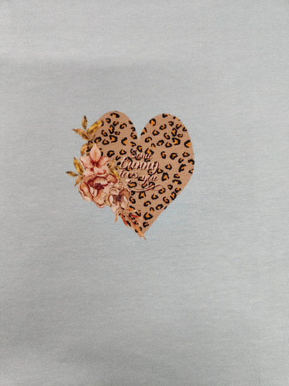 Leopard Bunny on Blue Cotton Jersey set of 3 Panels