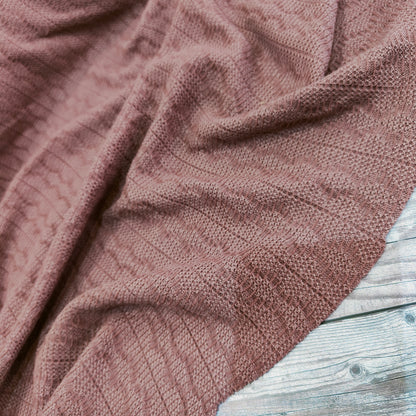 Dusky Pink Soft Stretch Cable Knit Jersey