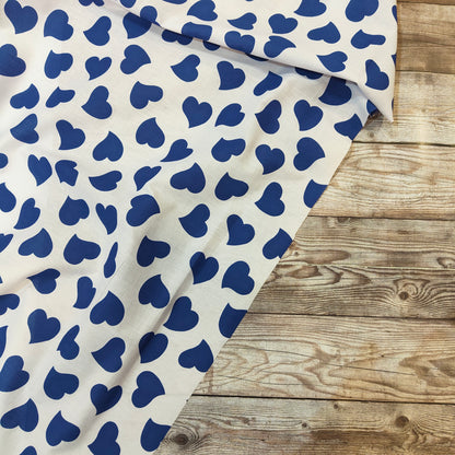 Royal Blue Heart Cotton Rich Polycotton