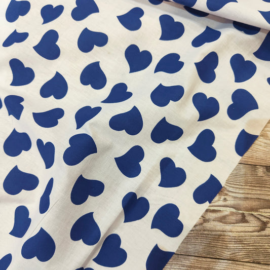 Royal Blue Heart Cotton Rich Polycotton