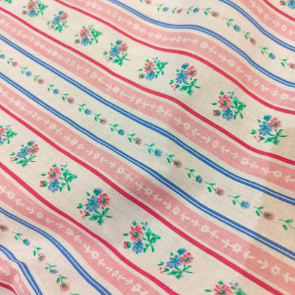 Floral Stripes Cotton Rich Polycotton