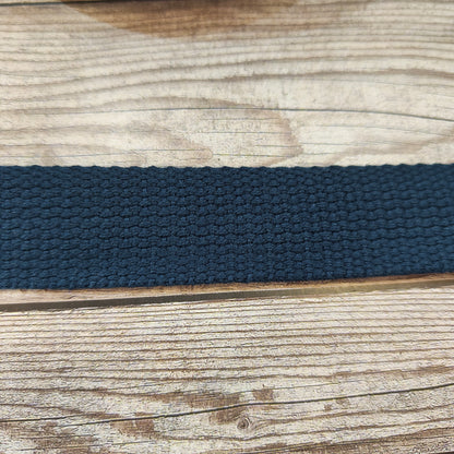 Dark Navy Cotton Basket Weave Webbing 25mm