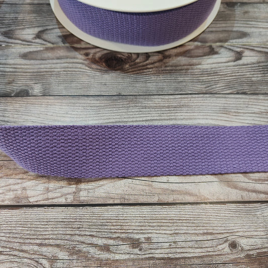 Lavender Cotton Basket Weave Webbing 30mm