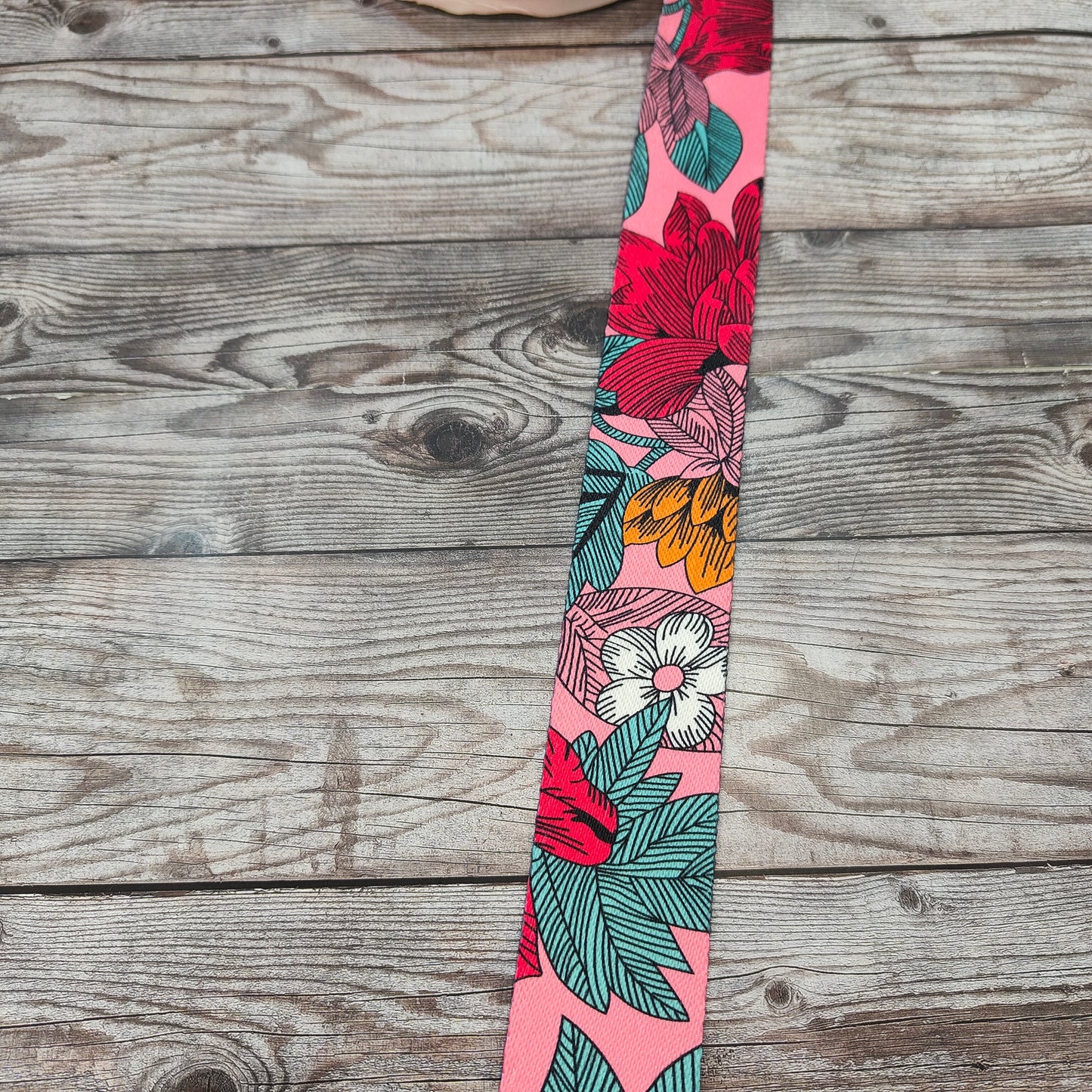 Pink Floral 38mm Webbing Strap