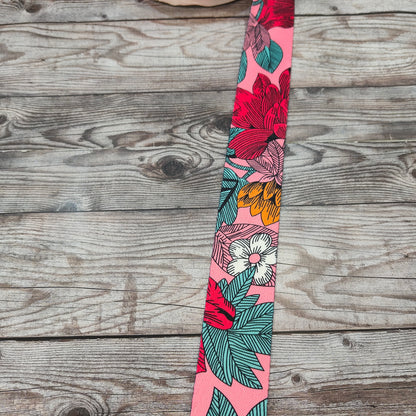 Pink Floral 38mm Webbing Strap