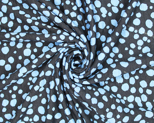 Spotty Navy Viscose Jersey