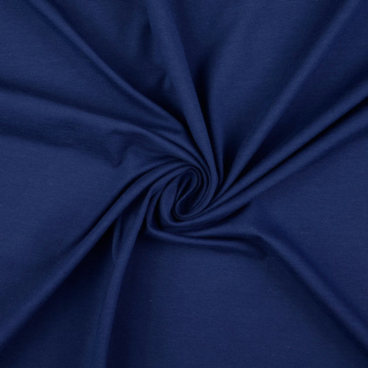 Plain Navy Cotton Jersey