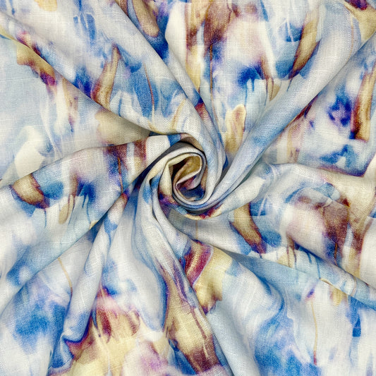 Blue Marble Viscose Linen