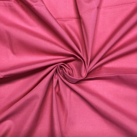 Bright Rose Plain Polycotton