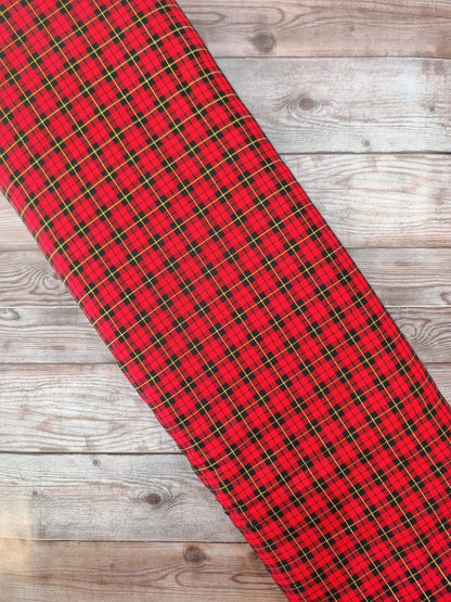 Red Metallic Tartan Cotton