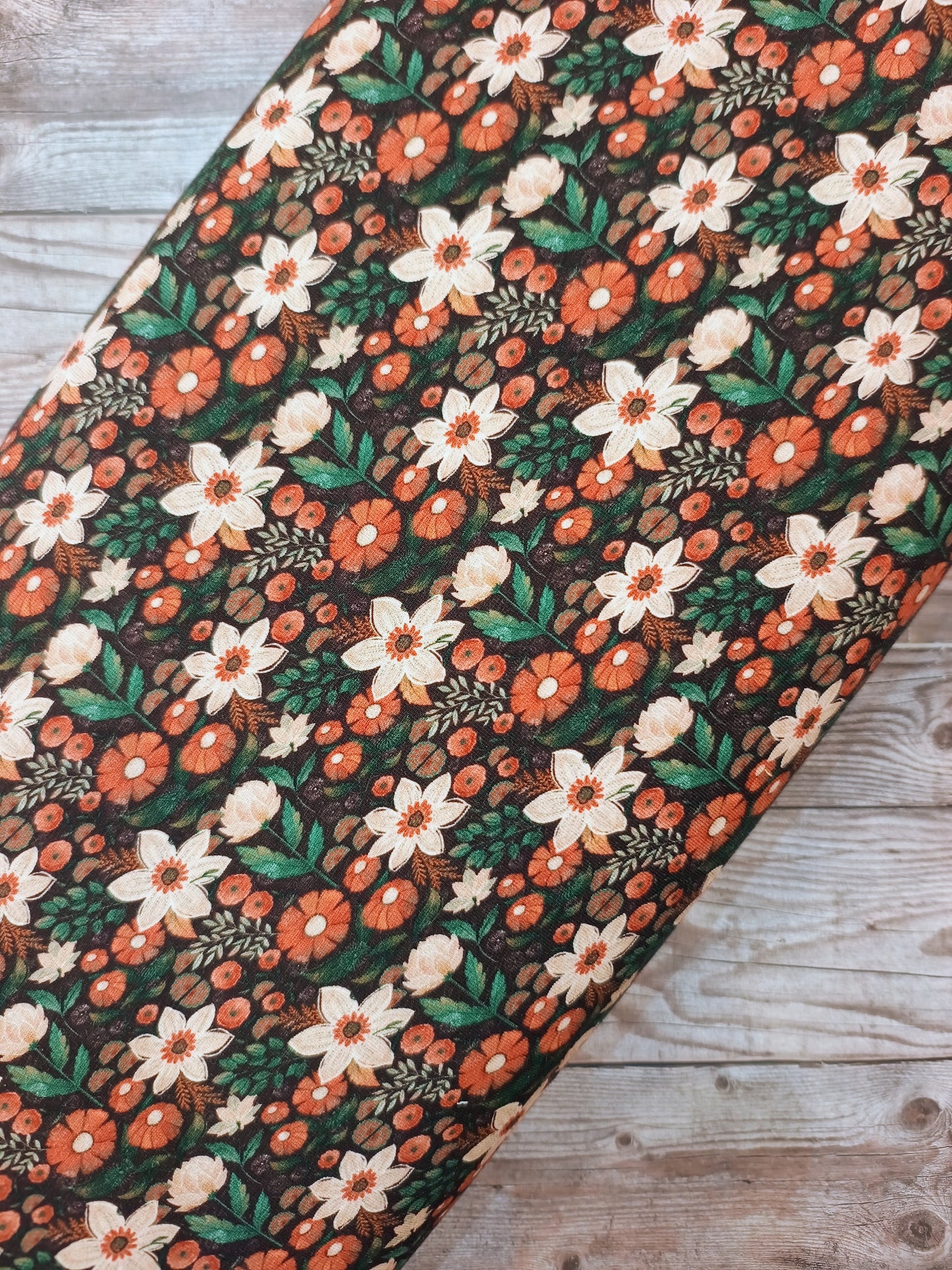 Autumn Flowers Cotton Jersey