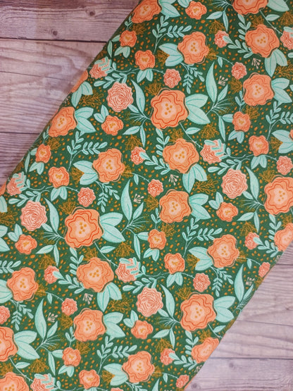 Evening in Paris Floral Green Cotton