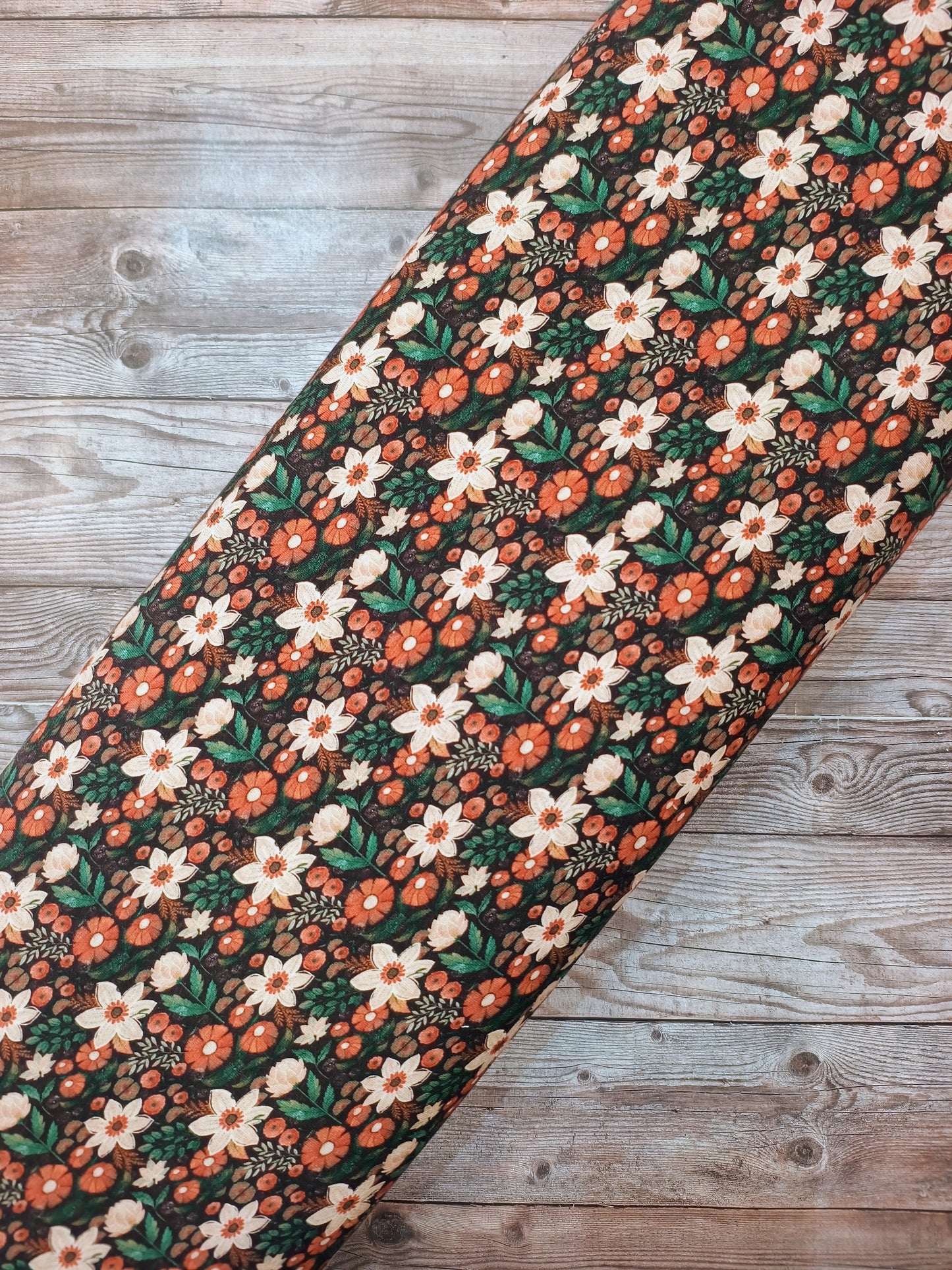 Autumn Flowers Cotton Jersey