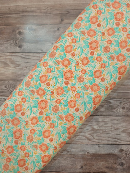 Evening in Paris Floral Cream Cotton