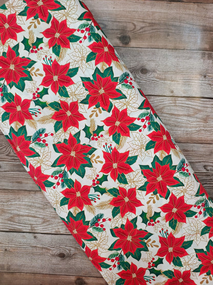 Cream Poinsettia Cotton