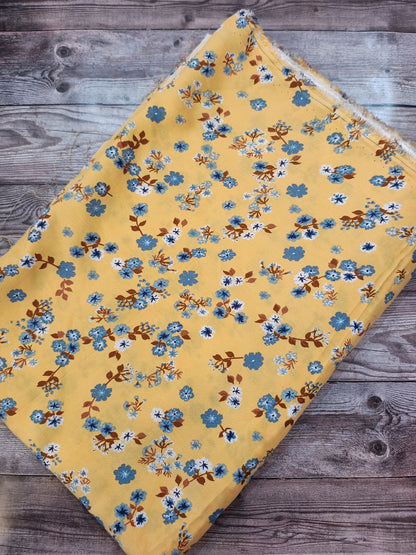 Floral on Buttermilk Yellow Viscose Bundle