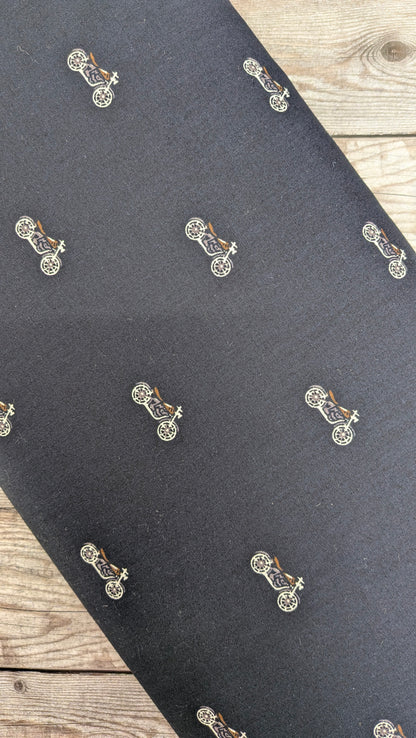 Motorcycles on Navy Cotton