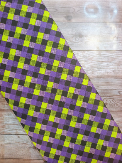 Purple and Green Checked Cotton