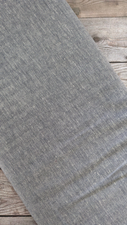 Linen Cotton Navy Herringbone