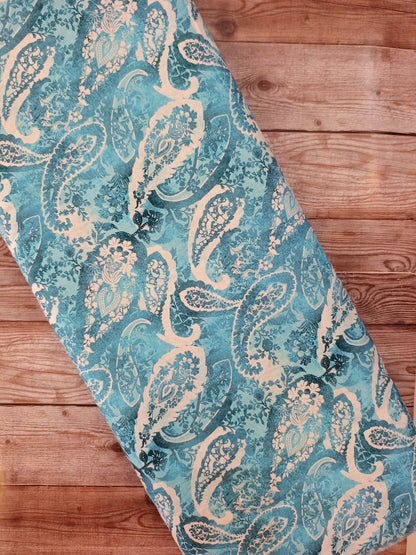 Turquoise Blue Paisley Cotton
