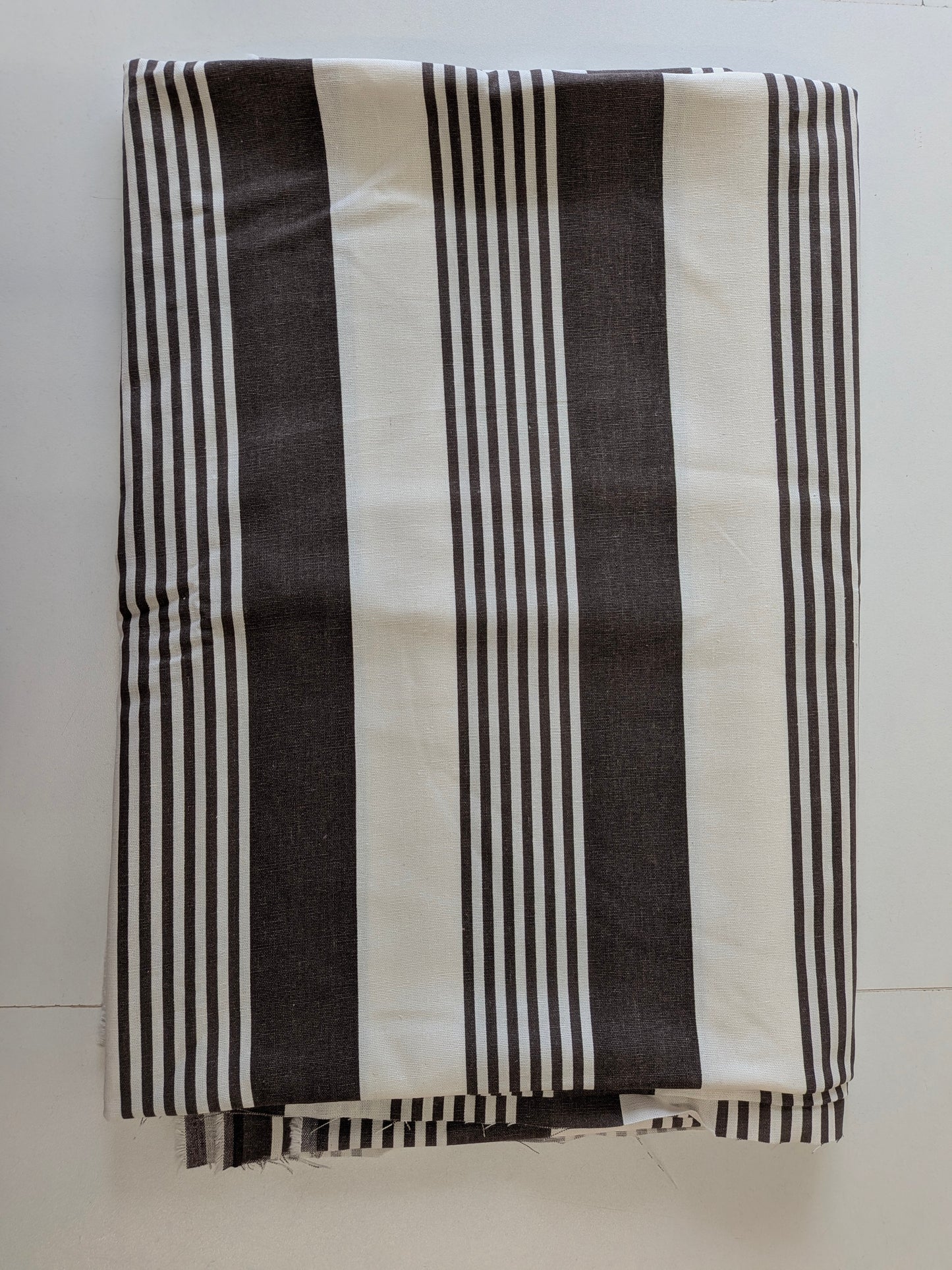 Brown Striped Linen Blend