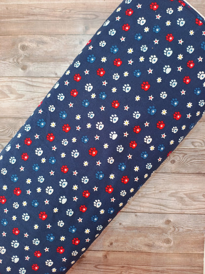 Paw Prints & Stars Cotton