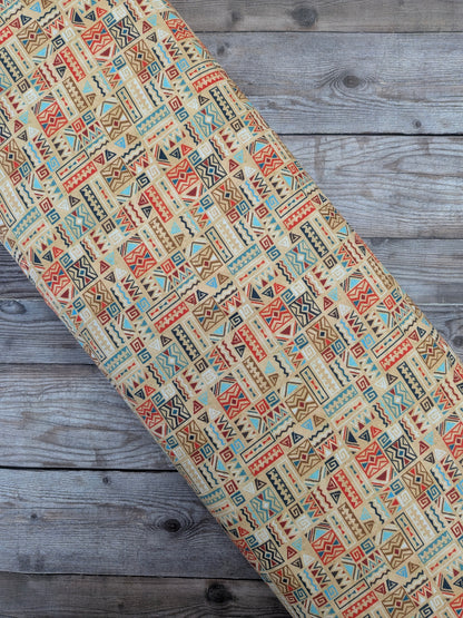 Tribal Print on Beige Cotton
