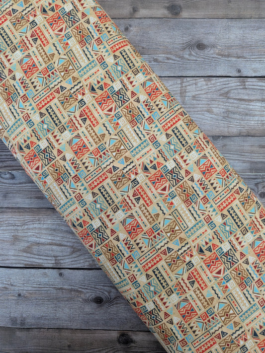 Tribal Print on Beige Cotton