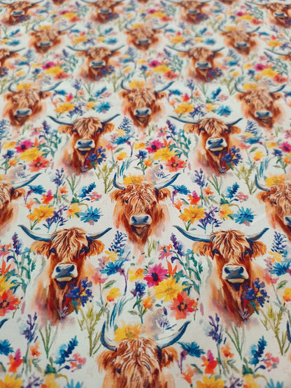 Highland Cow Cotton Jersey
