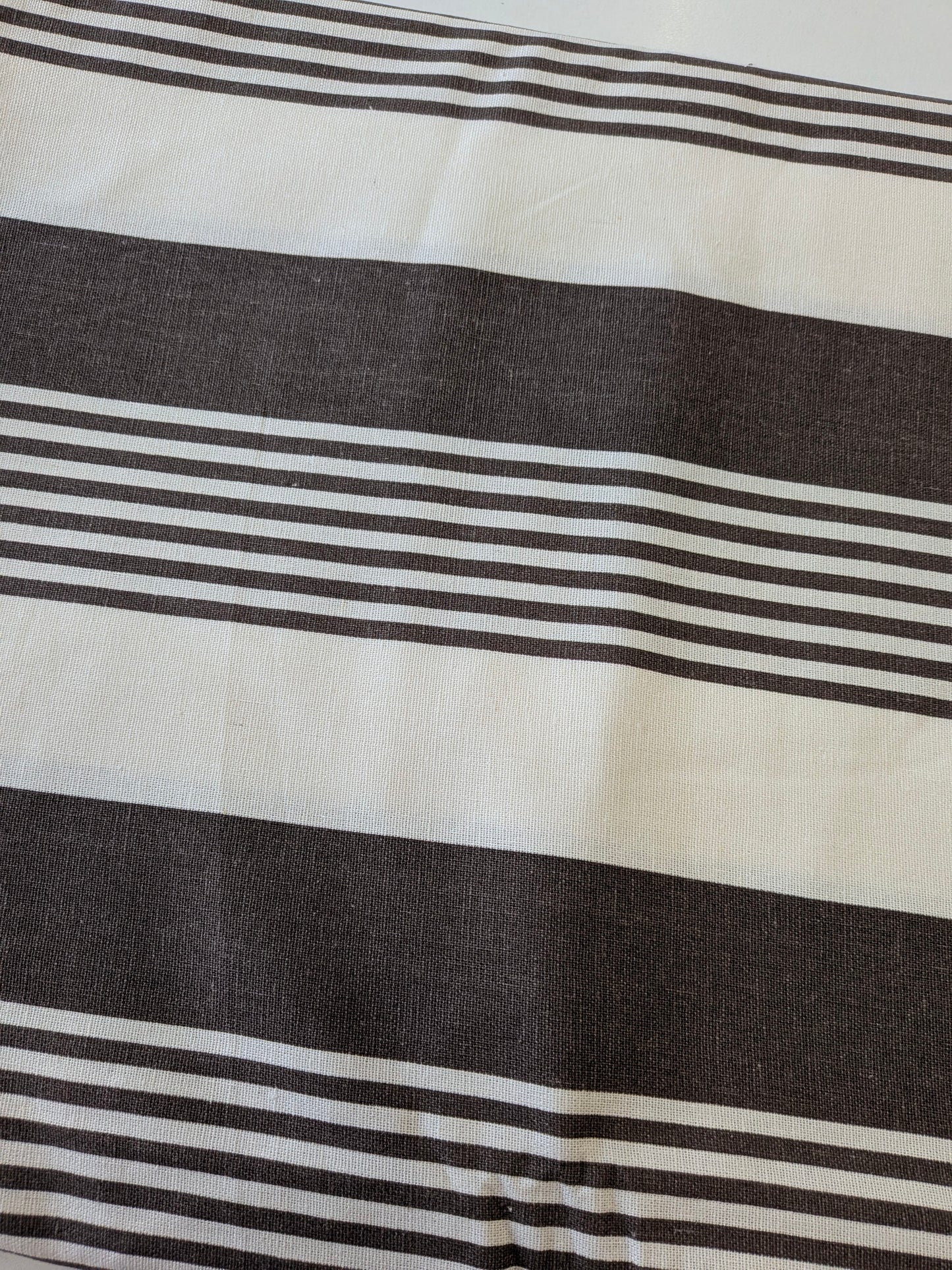 Brown Striped Linen Blend