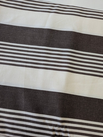 Brown Striped Linen Blend