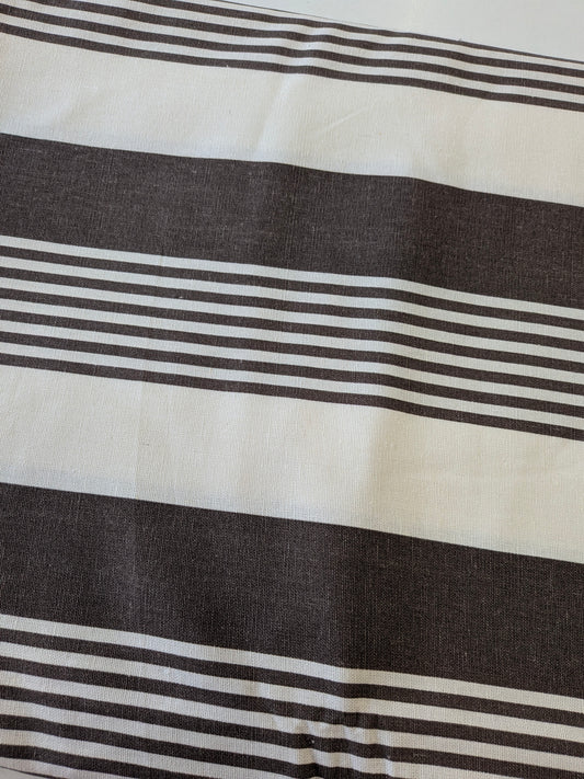 Brown Striped Linen Blend