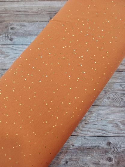 Gold Metallic Spot Cotton Jersey