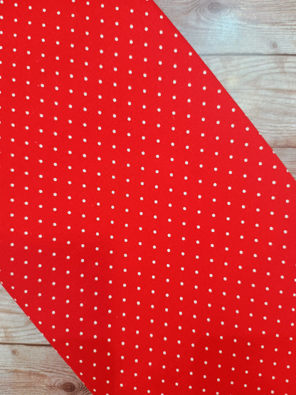 Red and White Pin Spot Cotton