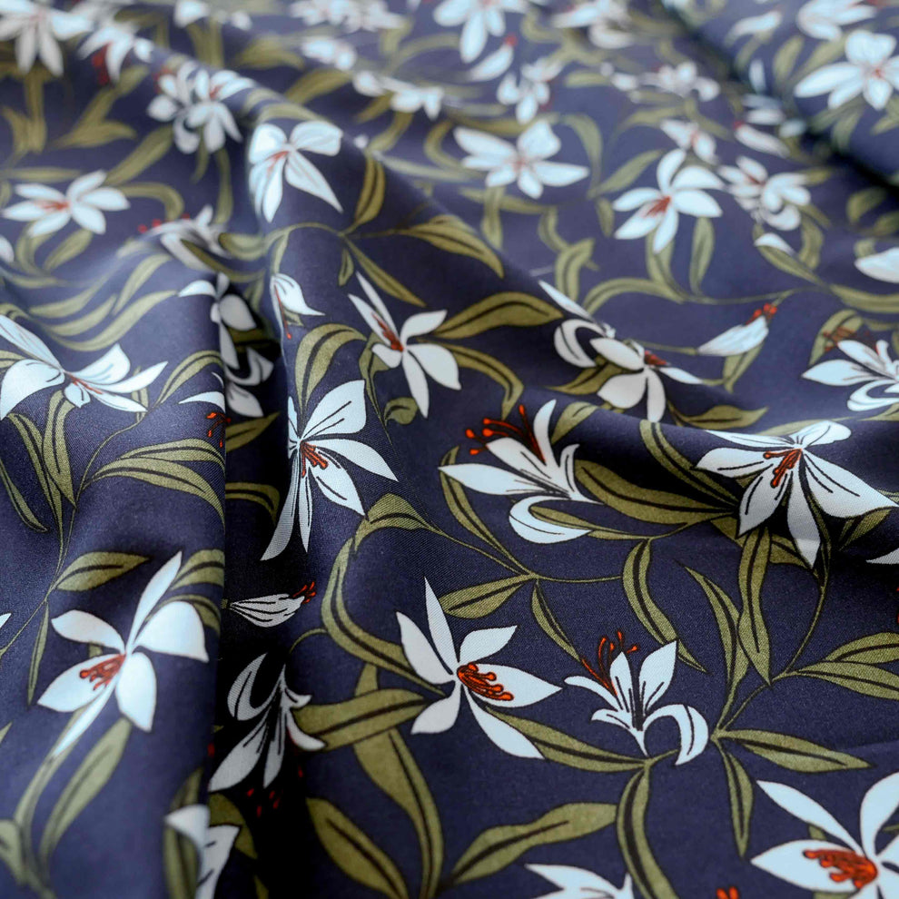 Navy Blue Lily Viscose