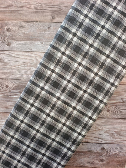 Black and white Herringbone Checked Cotton