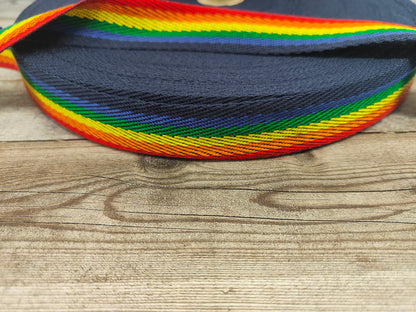 Rainbow Acrylic 25mm Webbing