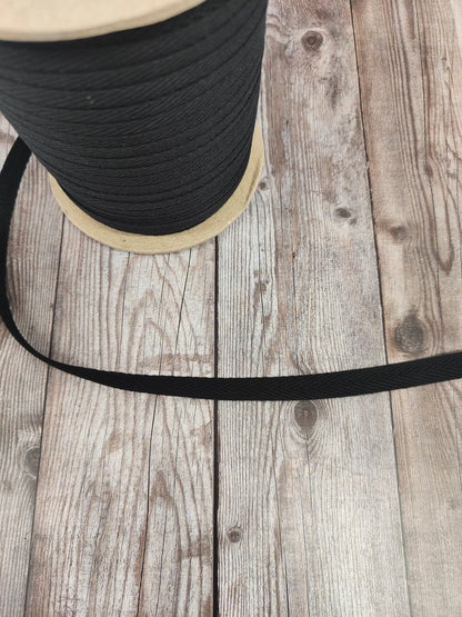 Black 100% Cotton 10mm Tape