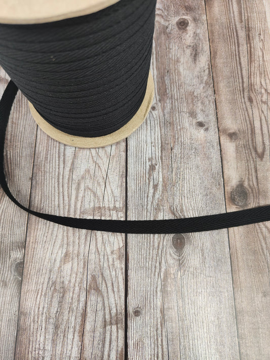 Black 100% Cotton 10mm Tape