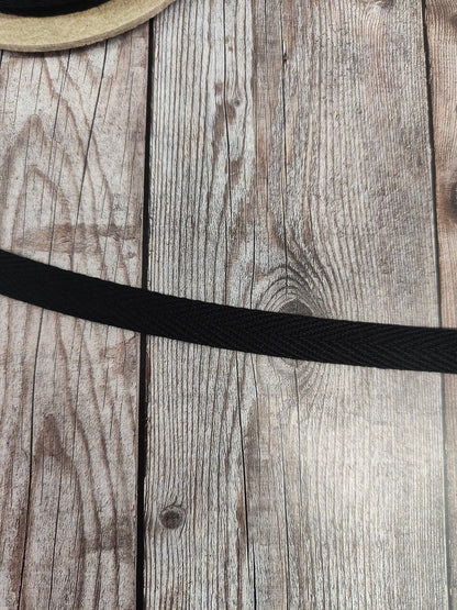 Black 100% Cotton 10mm Tape