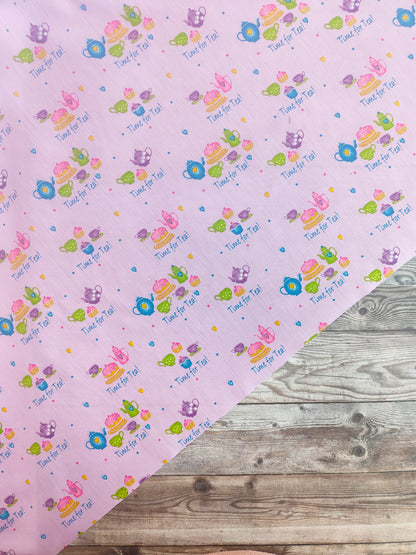 Time for Tea on Purple Cotton