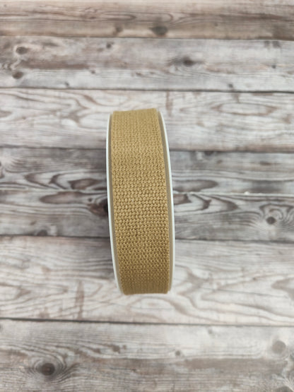 Natural Beige Cotton Basket Weave Webbing 30mm