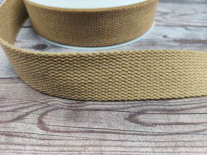 Natural Beige Cotton Basket Weave Webbing 30mm