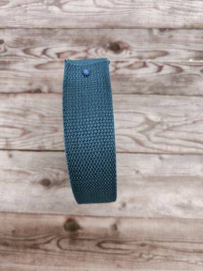 Steel Blue Cotton Basket Weave Webbing 30mm